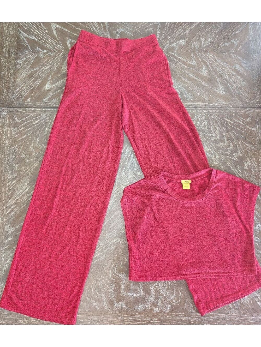 Daisy Boutique Heathered Red Knit Set